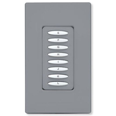 PCS PulseWorx UPB Dimmer Wall Switch, 8 Button, Gray