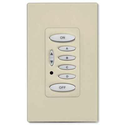 PCS PulseWorx UPB Wall Controller, Load Relay, 8A, 6 Button, Almond