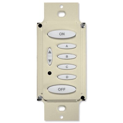 PCS PulseWorx UPB Wall Controller, Load Relay, 8A, 6 Button, Almond