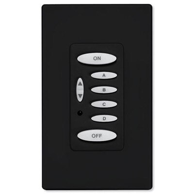 PCS PulseWorx UPB Wall Controller, Load Relay, 8A, 6 Button, Black