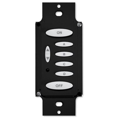 PCS PulseWorx UPB Wall Controller, Load Relay, 8A, 6 Button, Black