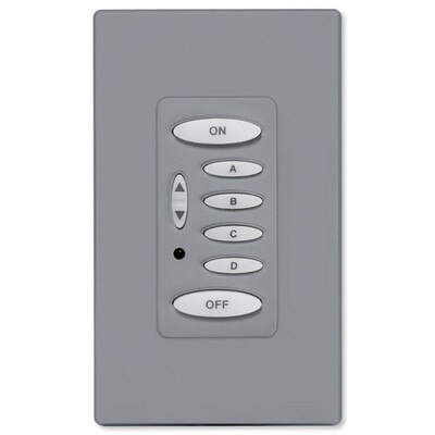 PCS PulseWorx UPB Wall Controller, Load Relay, 8A, 6 Button, Gray