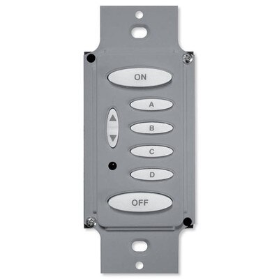 PCS PulseWorx UPB Wall Controller, Load Relay, 8A, 6 Button, Gray