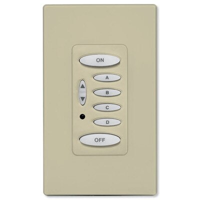 PCS PulseWorx UPB Wall Controller, Load Relay, 8A, 6 Button, Ivory