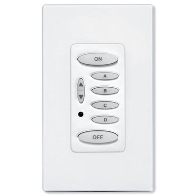 PCS PulseWorx UPB Wall Controller, Load Relay, 8A, 6 Button, White