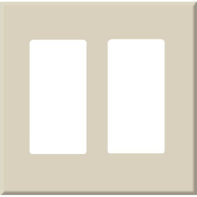 PCS Screwless Decorator Wallplate, 2-Gang, Almond