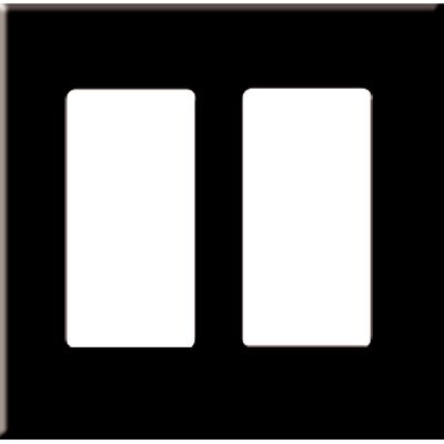 PCS Screwless Decorator Wallplate, 2-Gang, Black