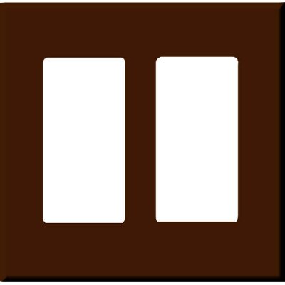 PCS Screwless Decorator Wallplate, 2-Gang, Brown