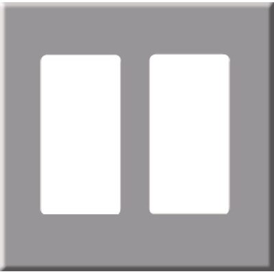 PCS Screwless Decorator Wallplate, 2-Gang, Gray