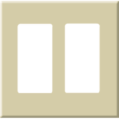 PCS Screwless Decorator Wallplate, 2-Gang, Ivory