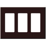 PCS Screwless Decorator Wallplate, 3-Gang, Brown