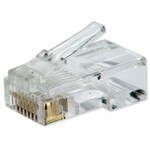 Platinum Tools RJ45 (8P8C) for Round Cable, Solid (3 Prong) Wire, (100 Pack)