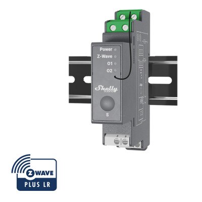 Shelly Qubino Wave Pro 2 Channel Z-Wave 800 Relay Module