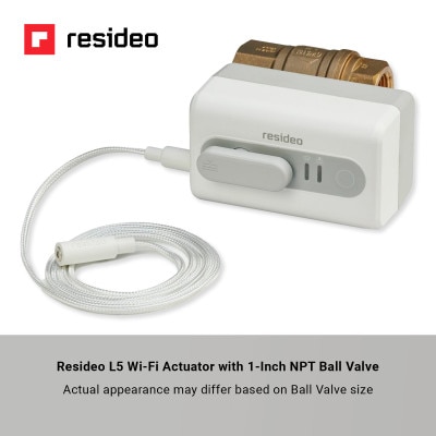 Resideo L5 Wi-Fi Actuator with L1 Leak Detector and NPT Ball Valve