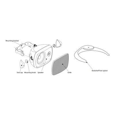 Russound Acclaim 5 Series OutBack Single Point Stereo Speaker, 6.5", White