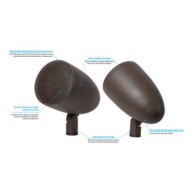 Russound Outdoor 2-Way Landscape Satellite Speaker, 6.5 In.