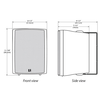 Russound Surface Mount Speakers (Pair), 70V/100V, White