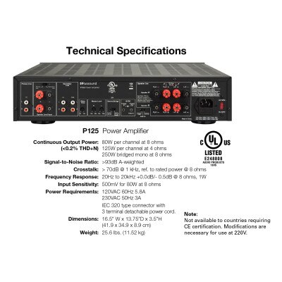 Russound Dual Source Amplifier, 2-Channel, 125W