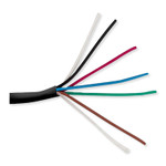 Speaker Wire, 16AWG 26-Strand BC, 6C, LED RGB-TW Cable, Unshielded, 500'