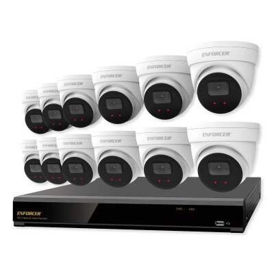 Seco-Larm ENFORCER NVR and Camera Kit, 4K 16-Channel NVR + 12 IP 5MP Cameras + 4TB HDD