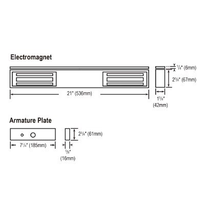 Seco-Larm Enforcer Double Door Electromagnetic Lock with Bond Sensor, 1,200 Lbs.