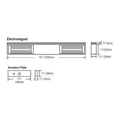 Seco-Larm Enforcer Double Door Electromagnetic Lock with Bond Sensor, 600 Lbs.