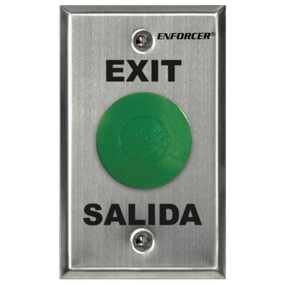 Seco-Larm Enforcer Mushroom Button Push-to-Exit Plate, Green