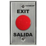Seco-Larm Enforcer Mushroom Button Push-to-Exit Plate, Red