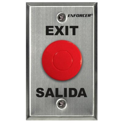 Seco-Larm Enforcer Mushroom Button Push-to-Exit Plate, Red