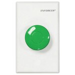 Seco-Larm Enforcer Green Mushroom Button Push-to-Exit Plate, White