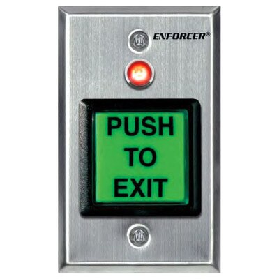 Seco-Larm Enforcer Push-to-Exit Plate, Illuminated (Dual-Color LED) with Timer