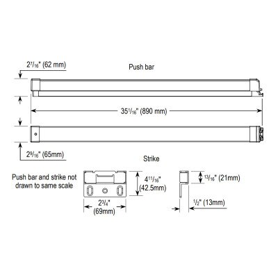 Seco-Larm Enforcer Electromechanical Push Bar, Black