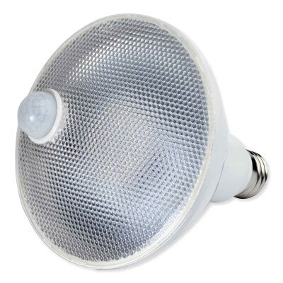 SATCO LED PIR Sensor Lamp, PAR 38, 3000K