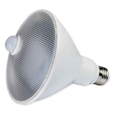 SATCO LED PIR Sensor Lamp, PAR 38, 3000K