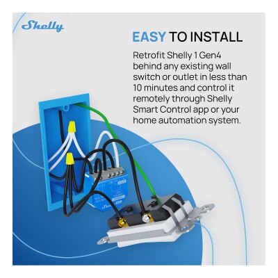 Shelly 1 Gen4 One-Channel Dry Contact Smart Switch