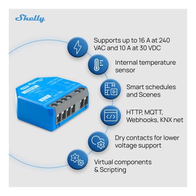 Shelly 1 Gen4 One-Channel Dry Contact Smart Switch