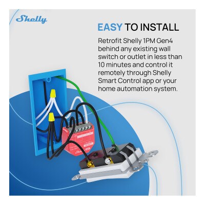 Shelly 1PM Gen4 Smart Switch with Power Monitoring