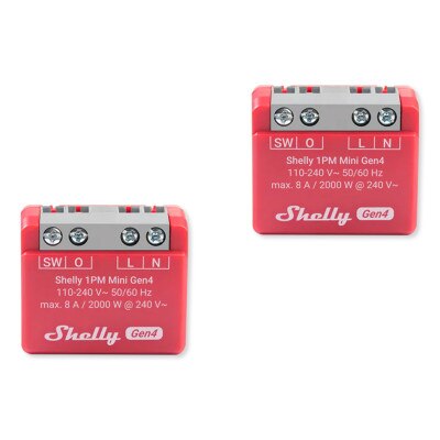 Shelly 1PM Mini Gen4 Smart Relay (2 Pack)