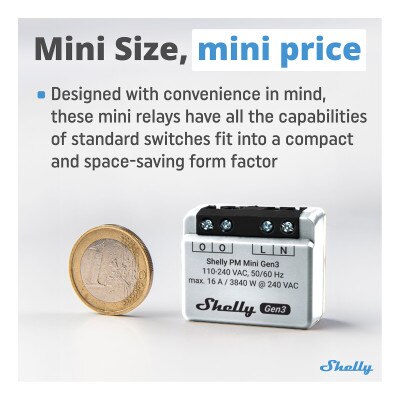 Shelly Wi-Fi PM Mini Gen3 Smart Power Meter