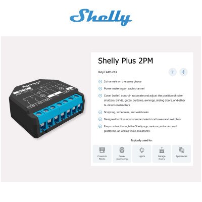 Shelly Wi-Fi Plus 2PM UL Smart Relay