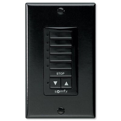 Somfy Decoflex Wirefree RTS Wall Switch, 5-Channel, Black