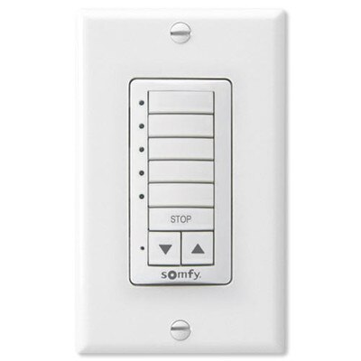Somfy Decoflex Wirefree RTS Wall Switch, 5-Channel, White