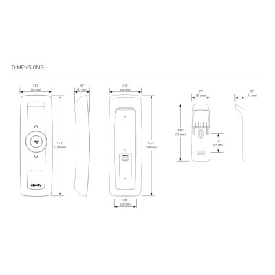 Somfy Situo RTS Pure II Remote, 1 Channel