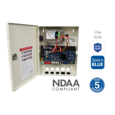 Speco 2MP H.265 Wall Mount Hybrid Digital Video Recorder with Smart Analytics and 1 SATA Port, 12 Channel