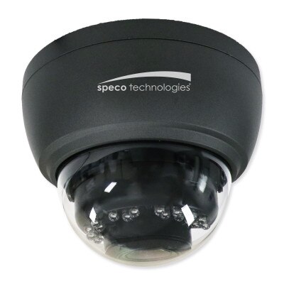 Speco 2MP HD-TVI IR Dome Camera, 2.8-12mm Motorized Lens, Dark Gray
