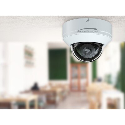 Speco 4MP Vandal Resistant IP Dome Camera with Advanced Analytics, 2.8mm Fixed Lens