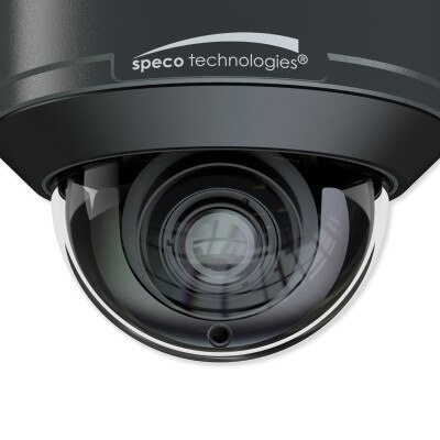 Speco 4MP Intensifier AI IP Dome Camera with Junction Box, 2.8-12mm motorized Lens, NDAA