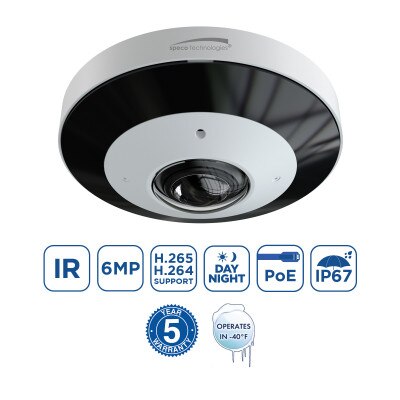 Speco 6MP IP Indoor/Outdoor 360-Degree Fisheye Camera with Junction Box