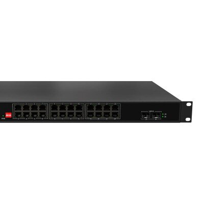 Speco 26-Port Gigabit Switch with 24-PoE Ports and 2 SFP Uplink