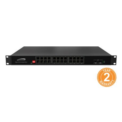 Speco 26-Port Gigabit Switch with 24-PoE Ports and 2 SFP Uplink